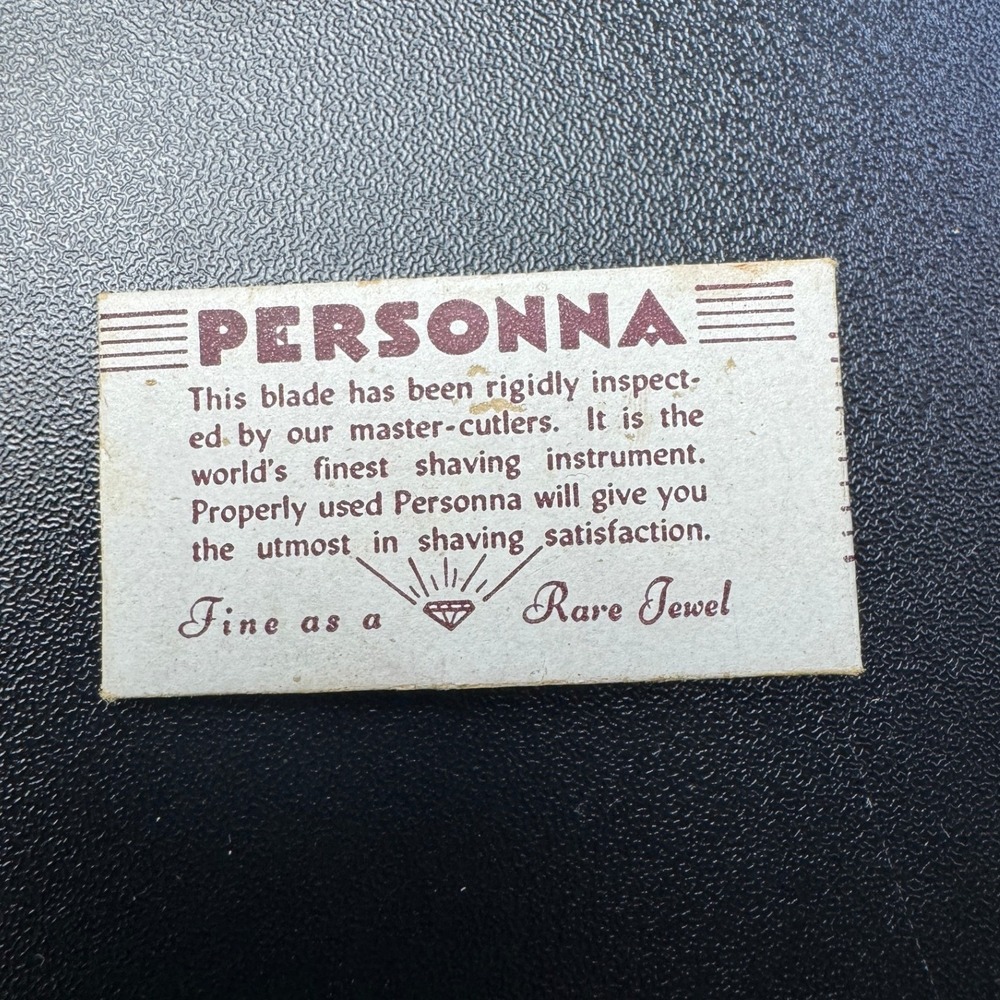 Antique Vintage Personna Precision Razor Blade USA Original Sleeve & Box‎